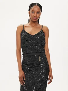 Fracomina Top FQ24ST2003W708N6 Czarny Regular Fit - Koszulki i topy damskie - miniaturka - grafika 1