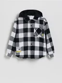 Bluzki dla chłopców - Reserved - Koszula oversize w kratę - czarny - miniaturka - grafika 1
