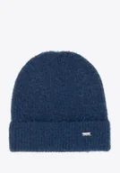 Czapki damskie - Czapka damska o puszystej fakturze granatowa - miniaturka - grafika 1