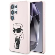 Etui i futerały do telefonów - Etui KARL LAGERFELD Silicone Graffiti Ikonik Printed Logo MagSafe do Samsung Galaxy S25 Ultra Różowy - miniaturka - grafika 1