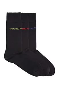 Emporio Armani Męskie krótkie skarpety na co dzień, 3-pak, Czarny/czarny/czarny, rozmiar uniwersalny - Skarpetki męskie - miniaturka - grafika 1