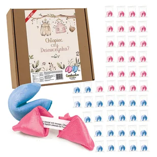 ZESTAW Ciasteczka z Wróżbą Na Baby Shower Poznaj Płeć Dziecka 50szt. - Przekąski dla dzieci - miniaturka - grafika 1