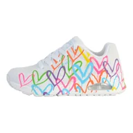 Buty trekkingowe damskie - Damskie obuwie sportowe Skechers Uno Highlight Love białe - miniaturka - grafika 1