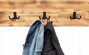 vidaXL WIESZAK ŚCIENNY NA UBRANIA Z HACZYKAMI DREWNO 60CM - Pozostałe meble ogrodowe - miniaturka - grafika 1