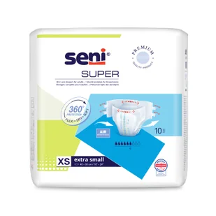 Seni Super, pieluchomajtki, Extra Small, 40-60 cm, 10 sztuk - Pieluchy dla dorosłych - miniaturka - grafika 1