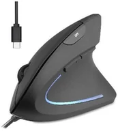 Myszki - Perixx PERIMICE-513 C Vertikale Ergonomie-Maus, USB-C, schwarz, Rechtshänder - miniaturka - grafika 1