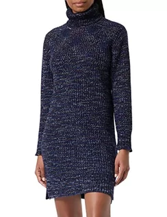 Sukienki - GANT Damska D2. Multi Color Rollneck Dress sukienka, Evening Blue, XL - grafika 1