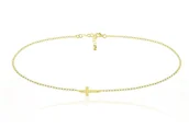 Biżuteria religijna - Srebrny naszyjnik z krzyżykiem - 2MR 24k złocenie - miniaturka - grafika 1