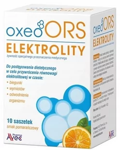 Avec Pharma SP. Z O.O. OxeoORS elektrolity smak pomarańczowy 10 saszetek 3176041 - Witaminy i minerały - miniaturka - grafika 1