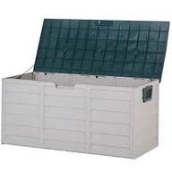 Donice - Skrzynia Ogrodowa 112 X 50 Cm Beżowa Z Zielonym Locarno - miniaturka - grafika 1