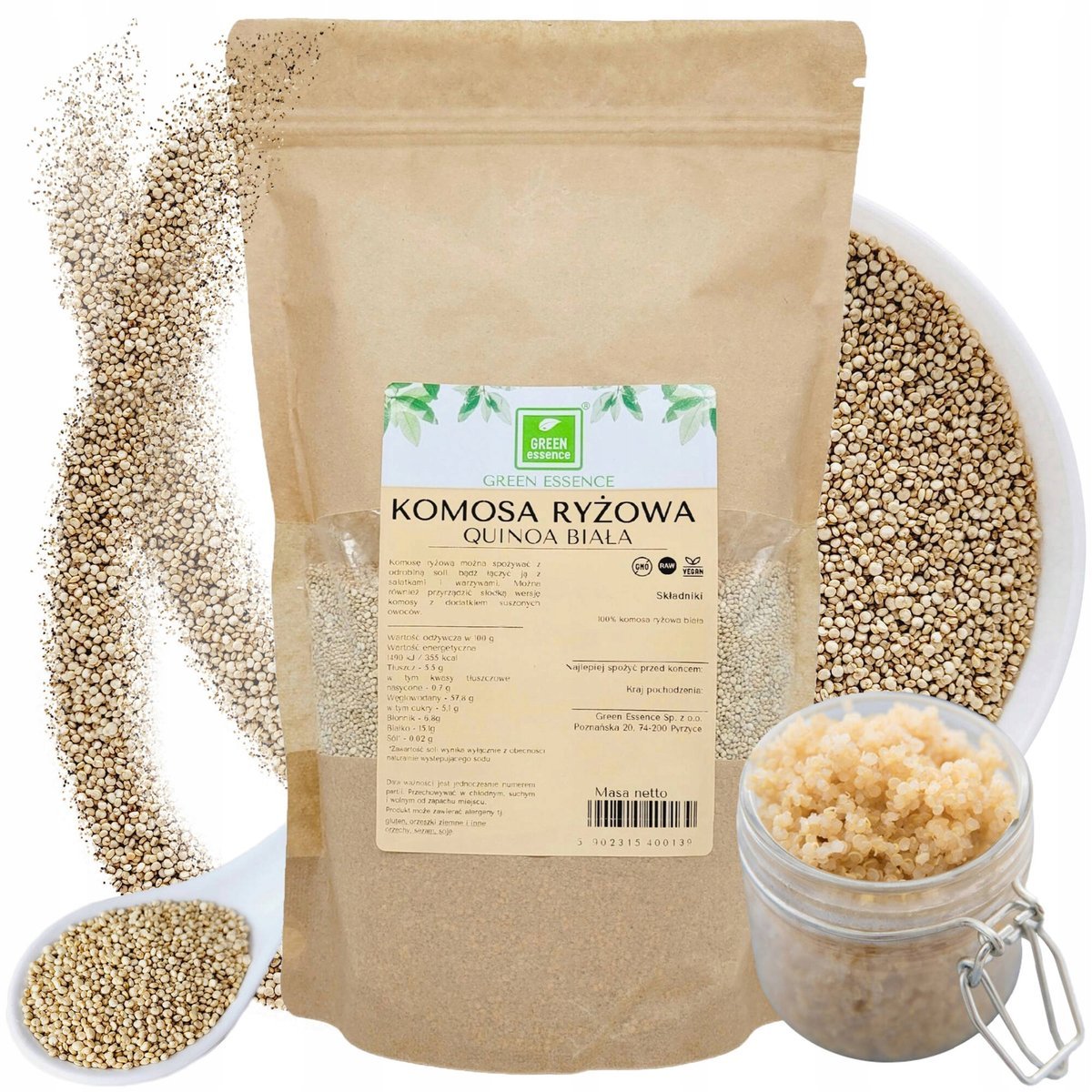 KOMOSA RYŻOWA QUINOA biała naturalne białko 1kg