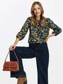 Bluzki damskie - Stylowa bluzka w drobny kwiatowy wzór - miniaturka - grafika 1