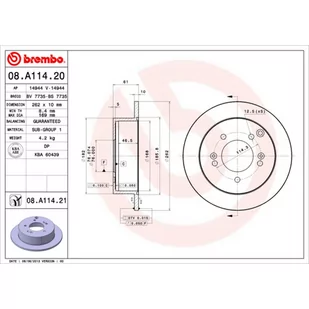 Tarcza hamulcowa BREMBO 08.A114.21 - Tarcze hamulcowe - miniaturka - grafika 1