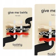 Ozdoby do włosów - Zestaw falowanych wsuwek do włosów czerwona, marmurkowa, perłowa Twisty 3 szt. - miniaturka - grafika 1