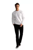 Swetry męskie - DeFacto Sweter z długim rękawem męski - okrągły dekolt bluza męska (biała, M), biały, M - miniaturka - grafika 1