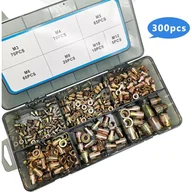 Śruby i nakrętki - 300 sztuk nitonakrętek ze stali węglowej, nitonakrętek zrywalnych z gwintem - M3/M4/M5/M6/M8/M10/M12 - miniaturka - grafika 1