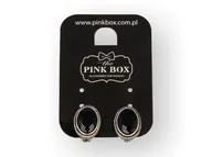 Kolczyki - Klipsy do uszu w stylu Vintage, czarne w srebrnej oprawie - miniaturka - grafika 1