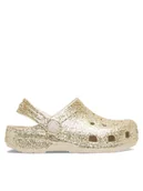 Buty dla dziewczynek - Crocs Klapki Classic Chunky Glitter Clog K 211939 Beżowy - miniaturka - grafika 1