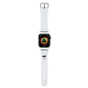 Pasek KARL LAGERFELD do Apple Watch 42/44/45/49mm 3D Rubber Choupette Heads Biały KLAWLSLCNH - Akcesoria do smartwatchy - miniaturka - grafika 1