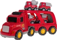 Samochody i pojazdy dla dzieci - Ramiz Zestaw Pojazdów Laweta + Autka Straż Pożarna - miniaturka - grafika 1