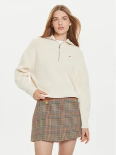Tommy Hilfiger Sweter WW0WW42141 Écru Relaxed Fit - Swetry damskie - miniaturka - grafika 1