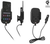 Uchwyty samochodowe do telefonów - Uchwyt indukcyjny dedykowany do Samsung Galaxy S20 z wbudowanym kablem USB oraz ładowarką samochodową - miniaturka - grafika 1
