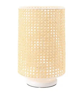 Lampa stołowa BOHO LOW WHITE rattan naturalny - Lampy stojące - miniaturka - grafika 1