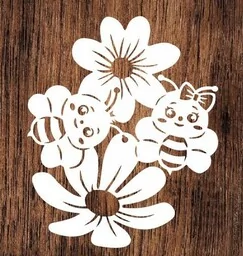 Pszczółki z kwiatkami - wycinanka z kartonu - Zabawki kreatywne - miniaturka - grafika 1