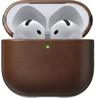 Akcesoria do słuchawek - Nomad Modern Leather Case, brown - Airpods 4 - miniaturka - grafika 1