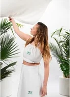 Bielizna sportowa damska - Biustonosz na saunę dla saunamistrzyni w 100% naturalna bawełna Yeye Biały S - miniaturka - grafika 1