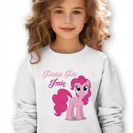 Bluzy dla dziewczynek - Bluza Dziecięca Biała Pinkie Pie *Twoje Imię* Rozmiar 140 Cm (9-11) Wzory - miniaturka - grafika 1