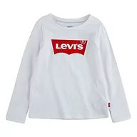 Koszulki dla dziewczynek - Levi's Kids Koszulka dziewczęca LVG L/S BATWING TEE, biały, 5 Lata - miniaturka - grafika 1