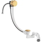 Syfony - Omnires CGS syfon wannowy przelewowo-odpływowy-napełniający złoty szczotkowany TK132-PLUS-3.07+64-SGLB - miniaturka - grafika 1