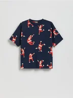 Koszulki dla chłopców - Reserved - Świąteczny t-shirt - granatowy - miniaturka - grafika 1