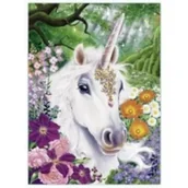 Malowanie po numerach - Norimpex Malowanie po numerach Jednorożec leżący w kwiatach - miniaturka - grafika 1