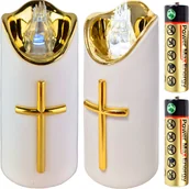 Lampiony i znicze - DUŻA ŚWIECA LED NA BATERIE WKŁAD DO ZNICZY 12,5cm DO ZNICZA ZNICZ WKŁADY - miniaturka - grafika 1