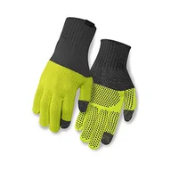 Rękawiczki - Giro Wi Merino Knit Wool rękawiczki rowerowe dla dorosłych, uniseks grey/wild lime S-M - miniaturka - grafika 1