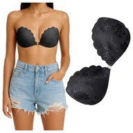 Biustonosze - Biustonosz samonośny czarny koronkowy - B - miniaturka - grafika 1