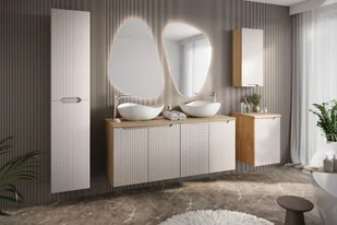 Szafka łazienkowa pod umywalkę Comad Luxor 60 cm beż/jasne drewno 82-60-2D - Szafki łazienkowe - miniaturka - grafika 1