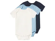 Body dla niemowląt - Lupilu Body niemowlęce z biobawełny 3 sztuki Biały/jasnoniebieski/granatowy 74/80 - miniaturka - grafika 1