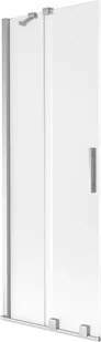 Mexen Velar parawan nawannowy 2-skrzydłowy rozsuwany 75 x 150 cm, szron, chrom - 896-075-000-31-01 - Parawany nawannowe - miniaturka - grafika 1