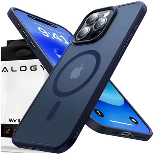 Etui do iPhone 15 Pro MagSafe Matt Case Cover matowe obudowa Alogy Ring pancerne na telefon Granatowe - Etui i futerały do telefonów - miniaturka - grafika 14