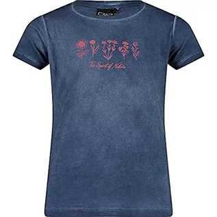 Koszulki dla dziewczynek - CMP Koszulka dziewczęca ze stretchem, barwiona koszulka, niebiesko-czerwona pocałunek, 104 cm - grafika 1