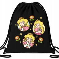 Plecaki worki - Worek EKO Czarny KSIĘŻNICZKA PEACH Gra Na Prezent Dla Dziecka Wiele Wzorów - miniaturka - grafika 1