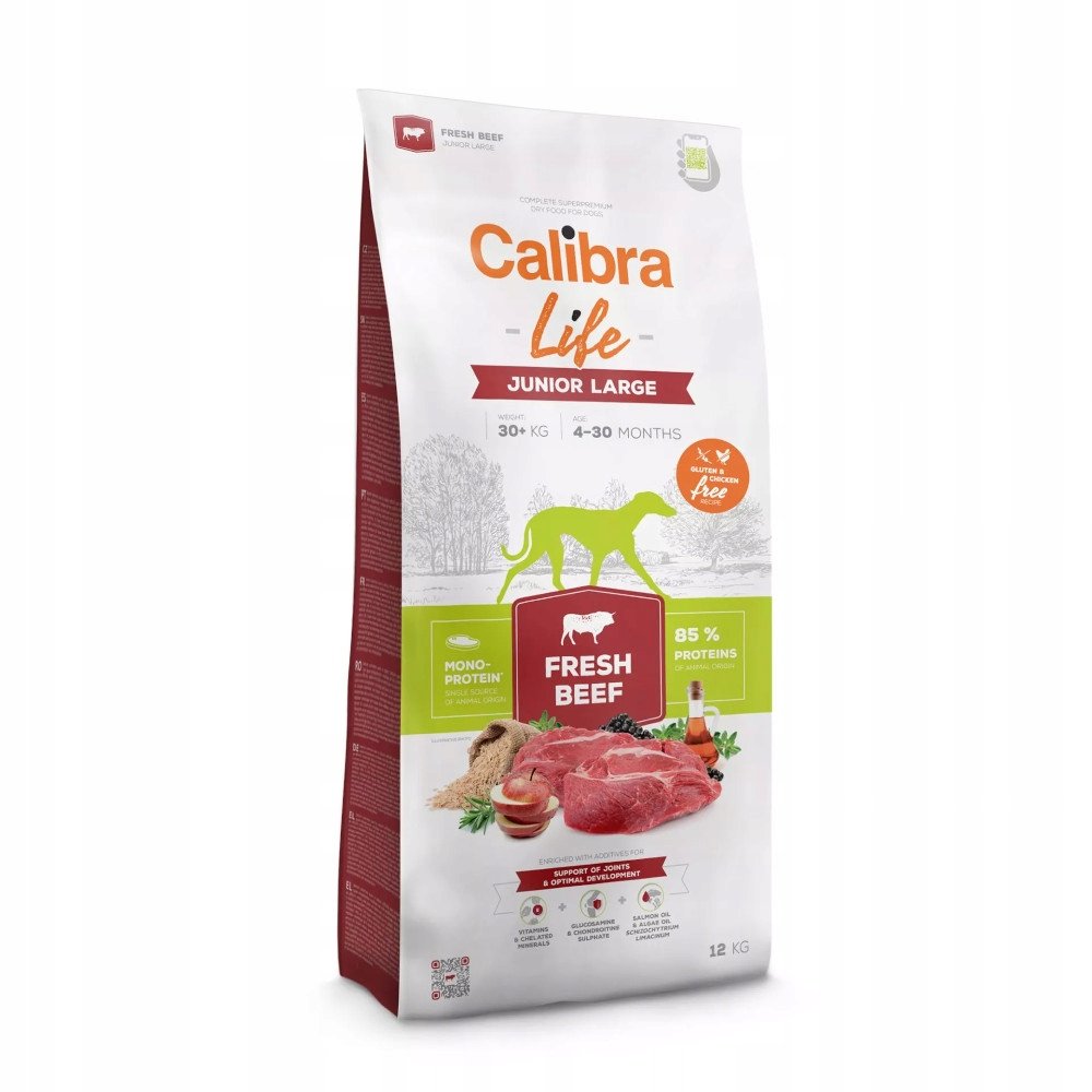 Calibra Life Junior Large Breed, ze świeżą wołowiną - 2 x 12 kg
