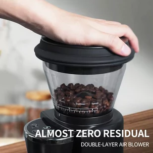 HiBREW G3 Electric Coffee Grinder, 34-Gear Scale, 210g Bean Container, 100g Powder Tank, 48mm Conical Burr, Anti-Static - Młynki do kawy - miniaturka - grafika 2