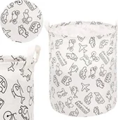 Pojemniki na zabawki - Springos Kosz do przechowywania zabawek i ubrań pojemnik z uszami biało-czarny pojazdy UNIWERSALNY - miniaturka - grafika 1