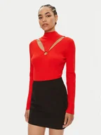 Swetry damskie - Morgan Sweter 241-MELINE Czerwony Slim Fit - miniaturka - grafika 1