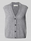 Swetry damskie - Kamizelka o kroju regular fit z dzianiny z mieszanki żywej wełny - miniaturka - grafika 1