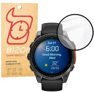 Akcesoria do smartwatchy - Bizon Szkło hybrydowe Glass Watch Edge Hybrid dla Garmin Fenix 8 AMOLED 47 mm, czarne - miniaturka - grafika 1